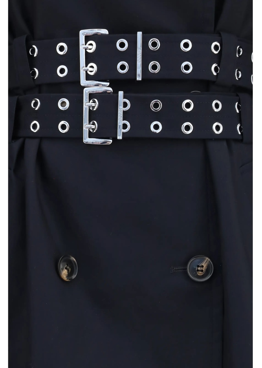 Paltoane Double-breasted cotton Trench Coat with double belt - Img 3