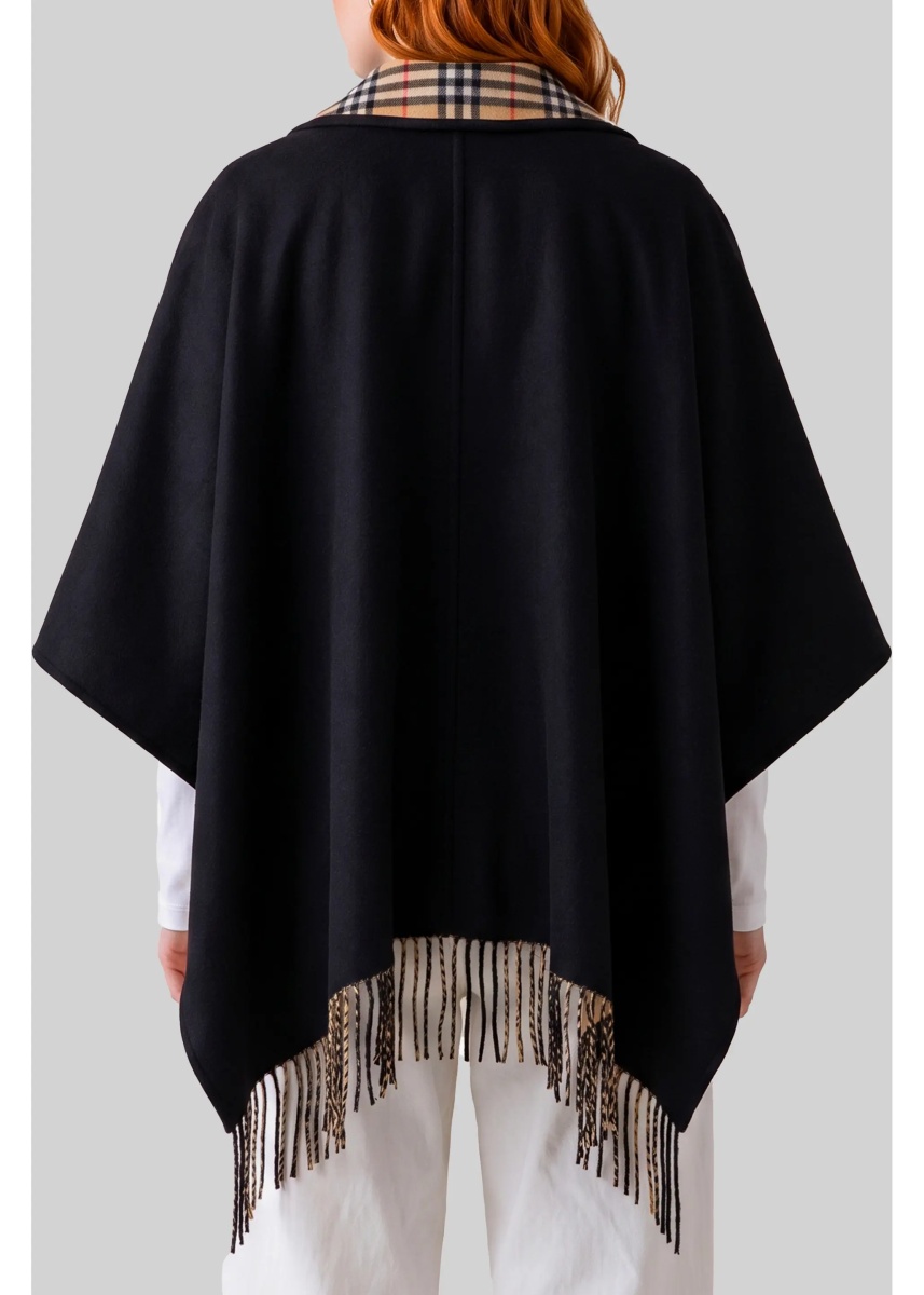 Paltoane Reversible Check Wool Cape - Img 2