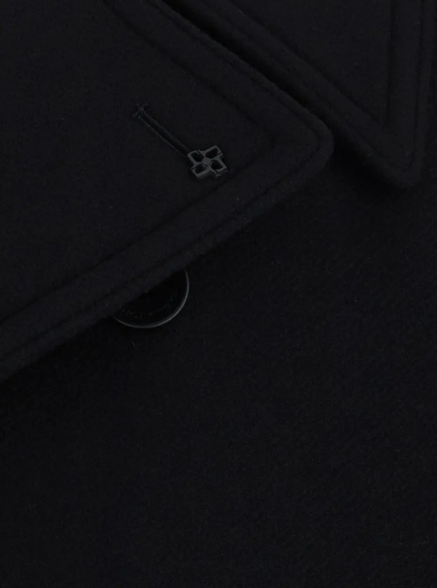 Paltoane 'San Francisco' Black Double-Breasted Coat with Notched Revers in Blend Wool for Men - Img 3