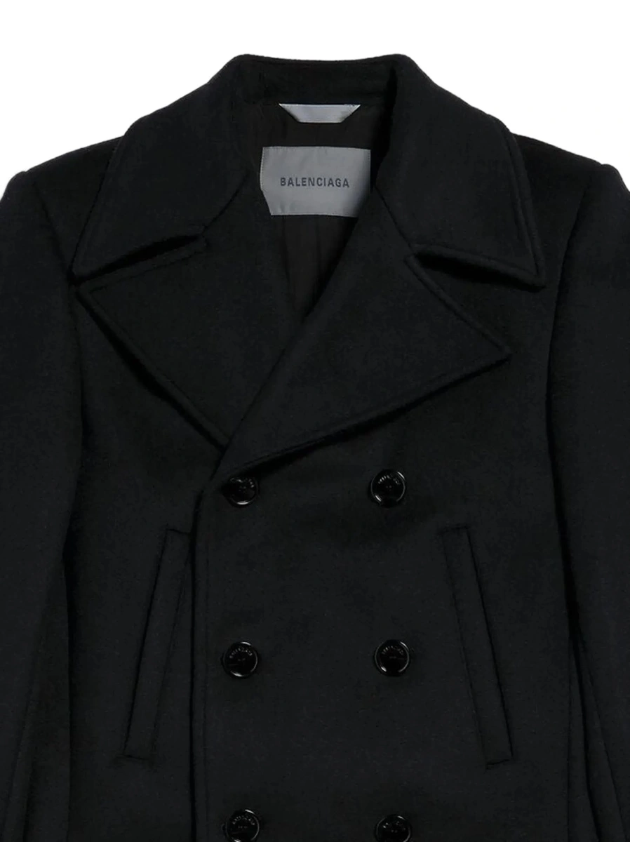 Palton Balenciaga negru din bumbac - Img 4