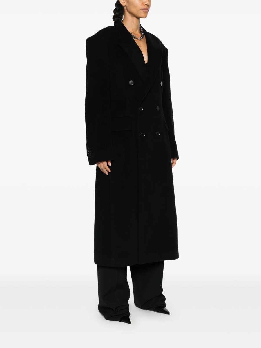 Palton Balenciaga negru din lana si poliamida - Img 3