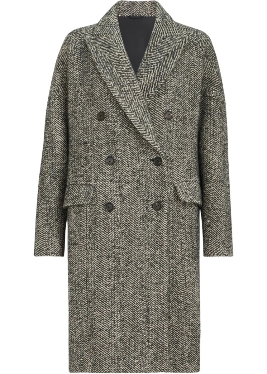 Palton Brunello Cucinelli multicolor din lana si alpaca - Img 8