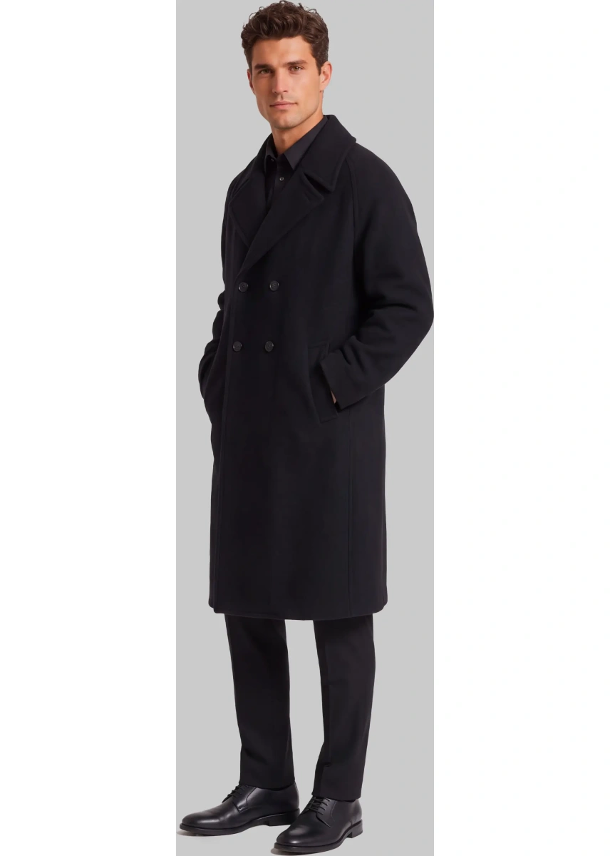Palton Double-Breasted Coat In Wool And Felted Alpaca - Img 3