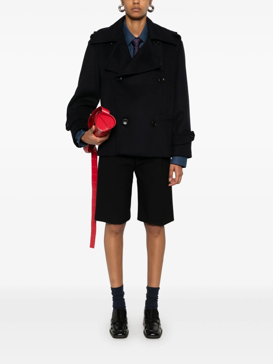 Palton Max Mara albastru din lana si casmir - Img 2