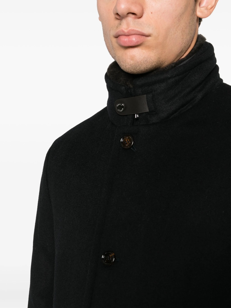 Palton Moorer albastru din casmir si lana - Img 5