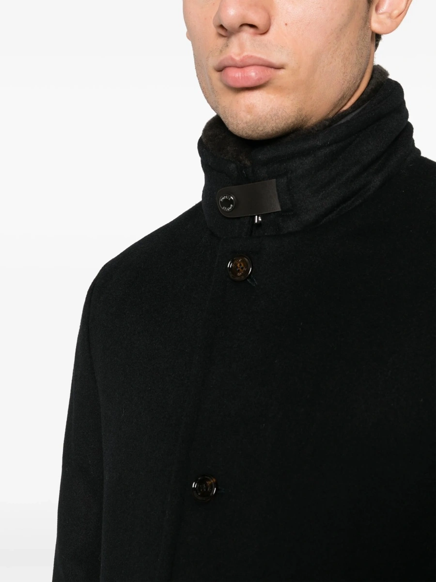 Palton Moorer albastru din casmir si lana - Img 5