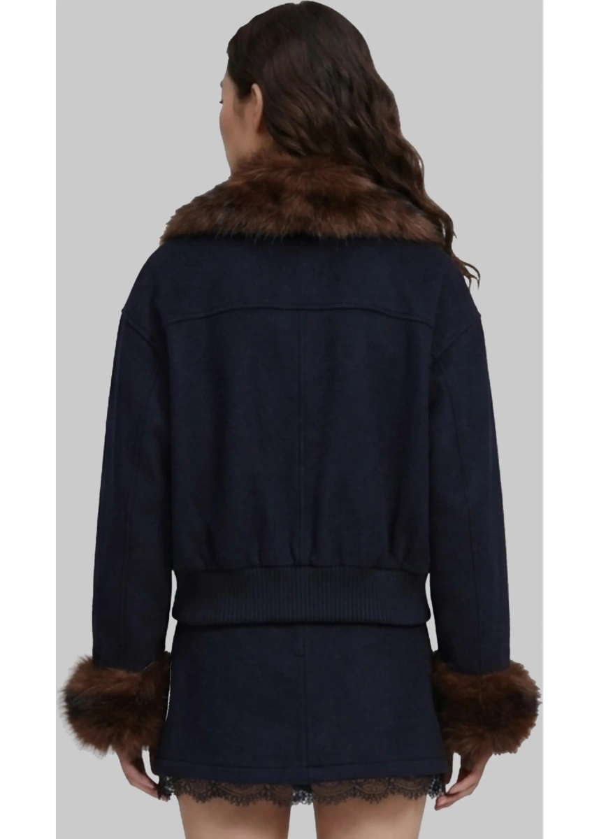 Palton Short Coat With Fur Inserts - Img 3