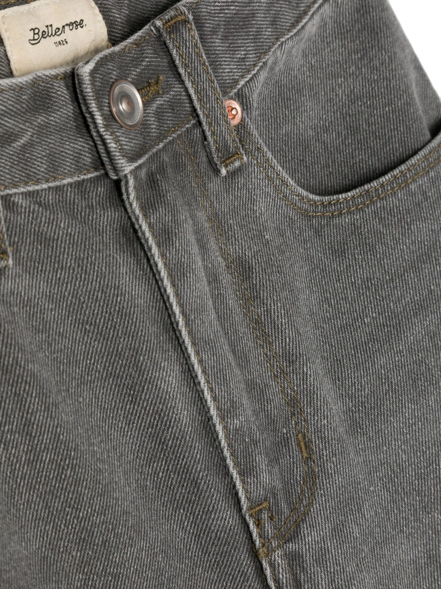 Pantaloni BELLEROSE gri din bumbac organic si polyester - Img 3