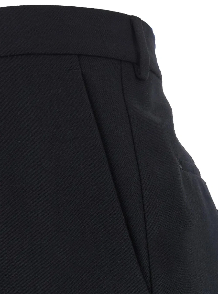 Pantaloni Black Pants with Pences on the Front in Wool for Women - Img 2