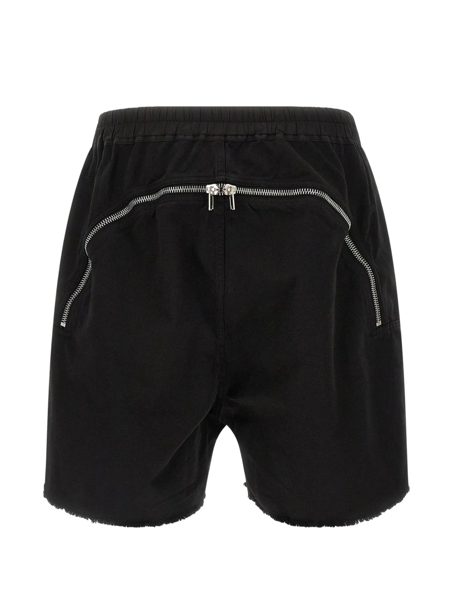 Pantaloni Black Shorts with elasticated drawstring waist and zip at the back in cotton for men - Img 4