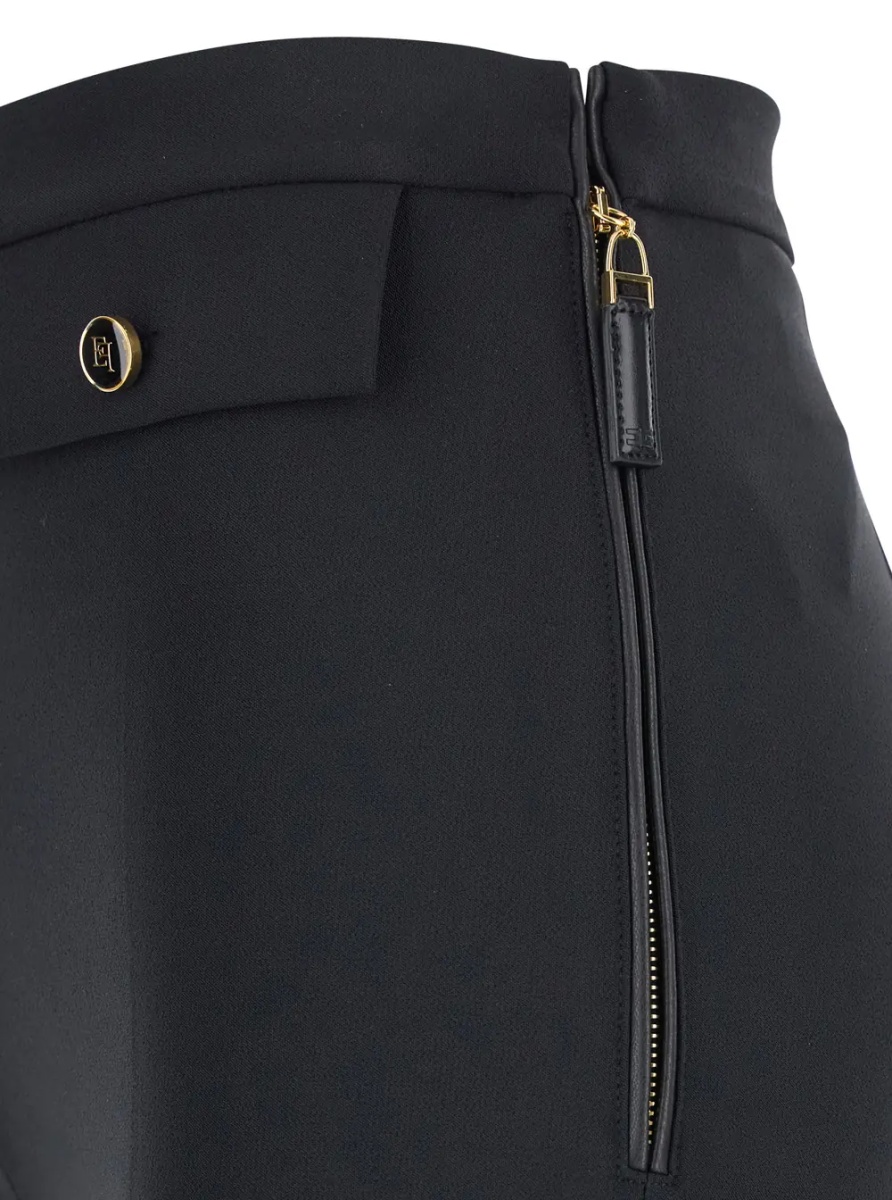 Pantaloni Black Trousers with Flap Pockets in Fabric Woman - Img 3