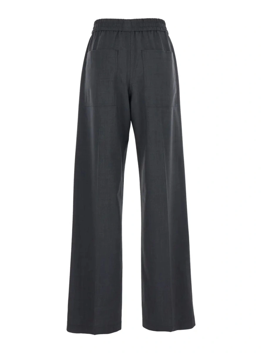 Pantaloni Brunello Cucinelli gri din lana - Img 2