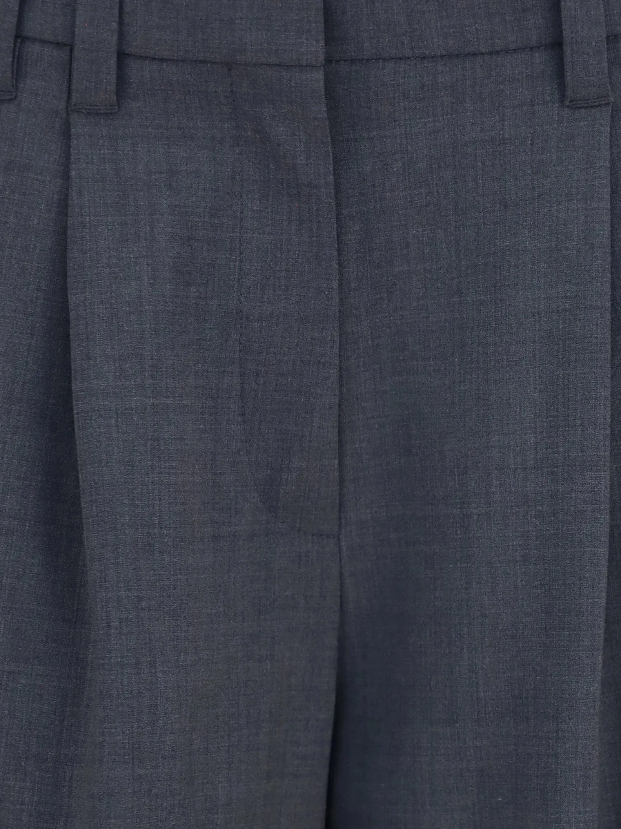 Pantaloni Brunello Cucinelli gri din lana - Img 5