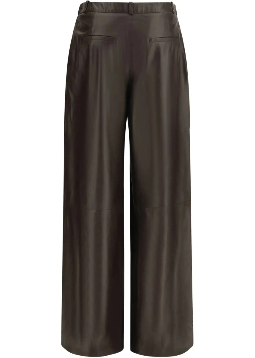 Pantaloni casual ARMA maro din piele - Img 4