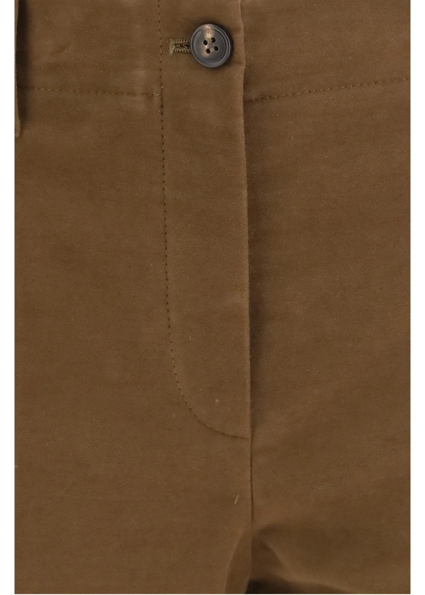 Pantaloni casual Brunello Cucinelli maro din bumbac - Img 3