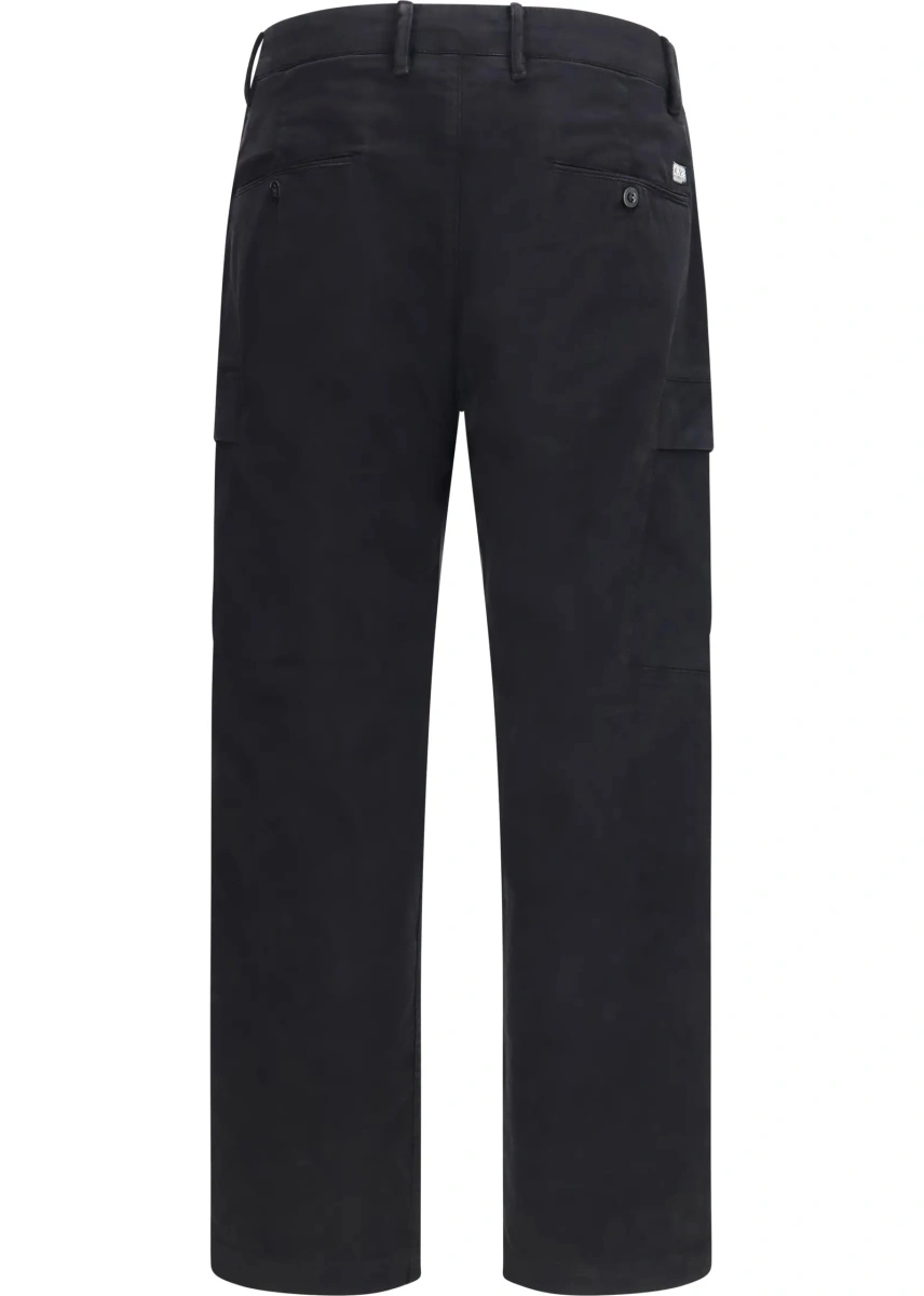Pantaloni casual C.P. Company negri din bumbac si satin - Img 2