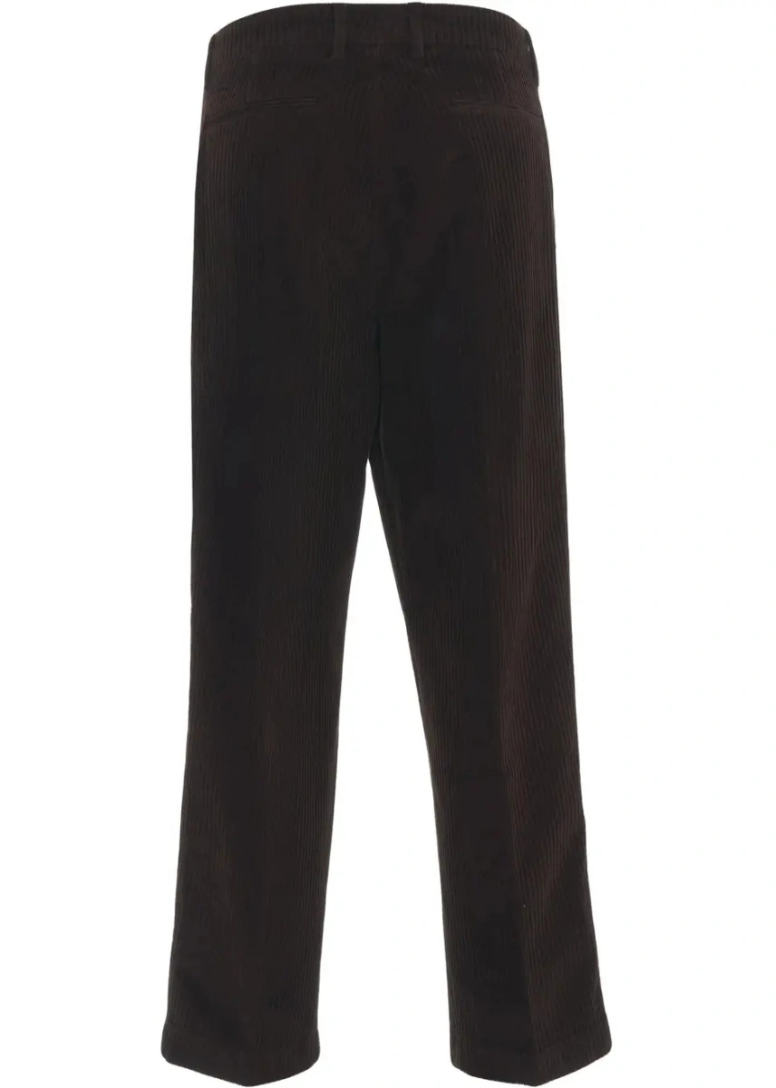 Pantaloni casual Cruna maro din catifea reiata 'Greenwich' - Img 4