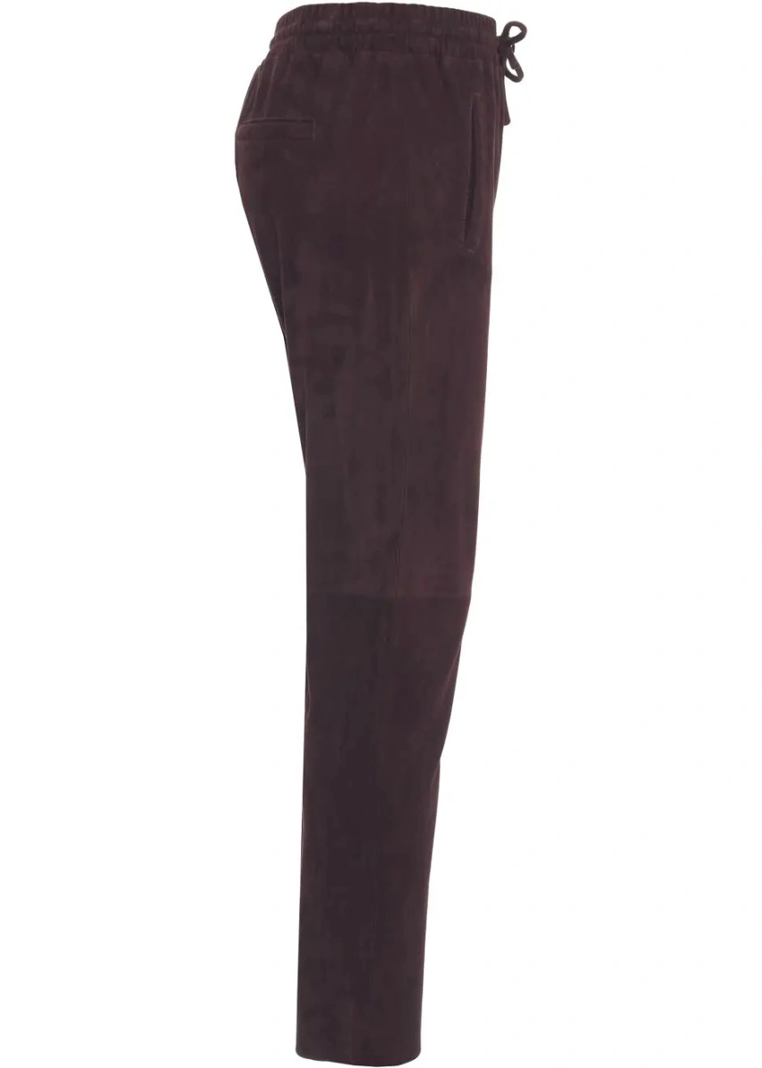 Pantaloni casual Oakwood mov din piele intoarsa - Img 3
