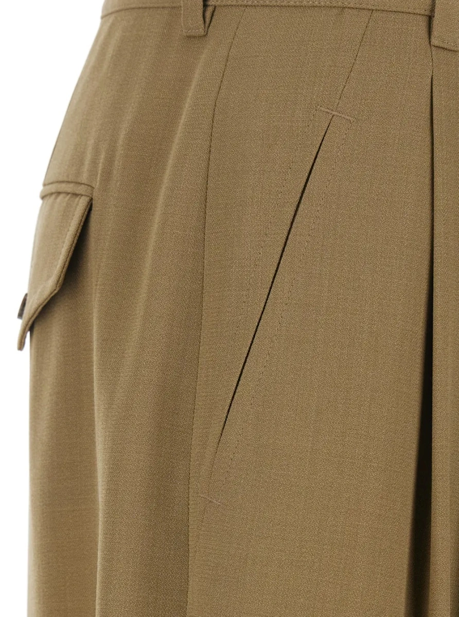 Pantaloni Céline bej din lana - Img 3