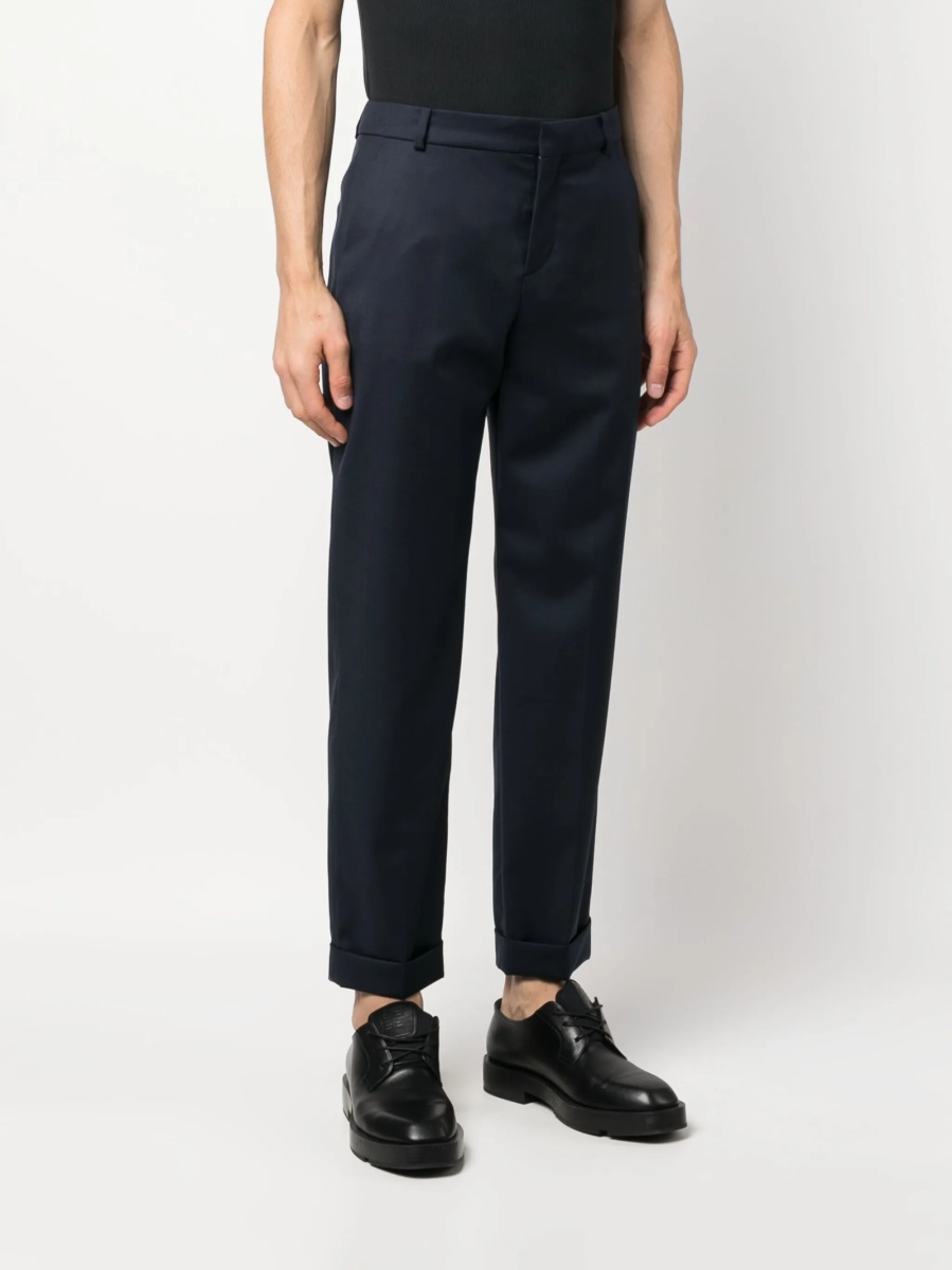 Pantaloni conici Balmain albastri din lana - Img 3