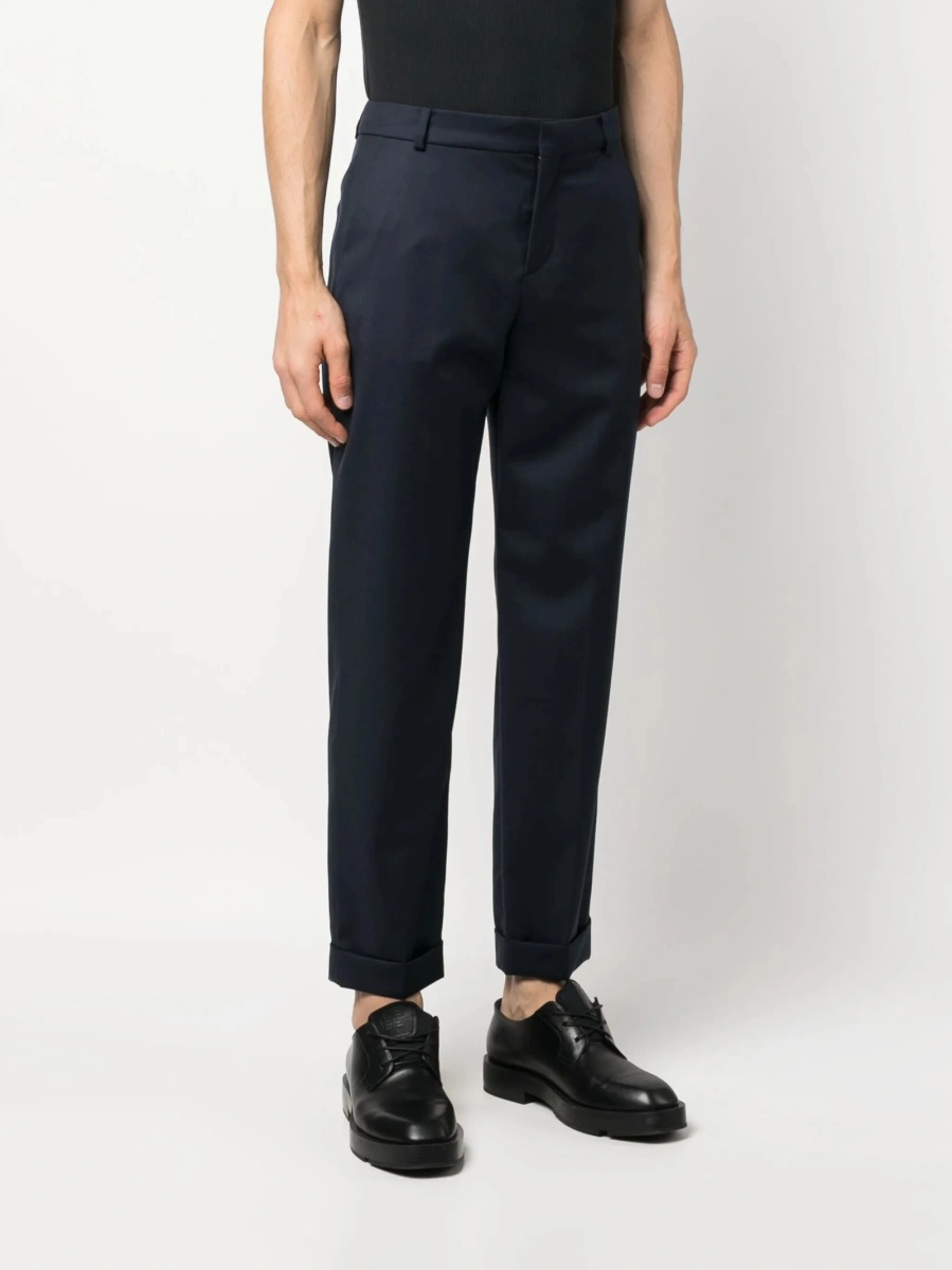 Pantaloni conici Balmain albastri din lana - Img 3