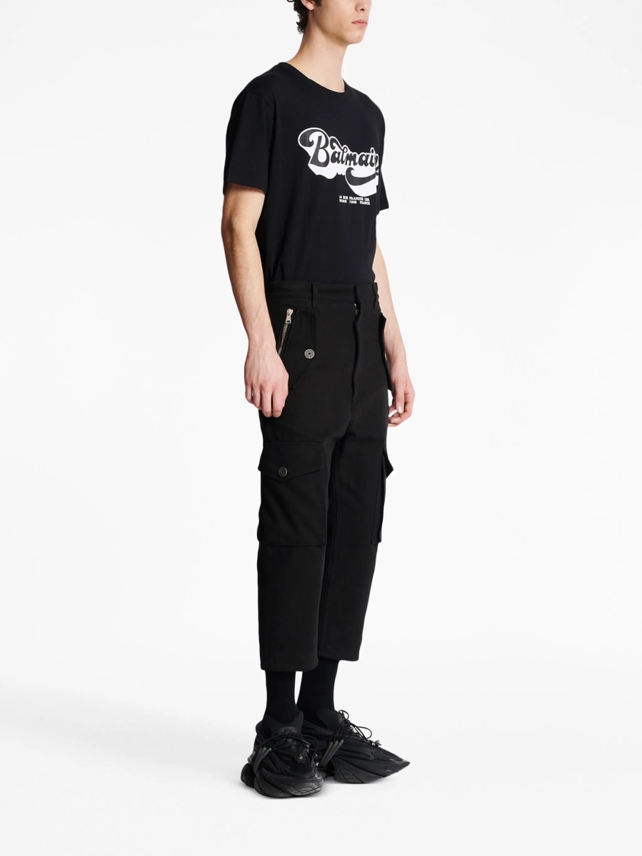 Pantaloni conici Balmain negri - Img 3