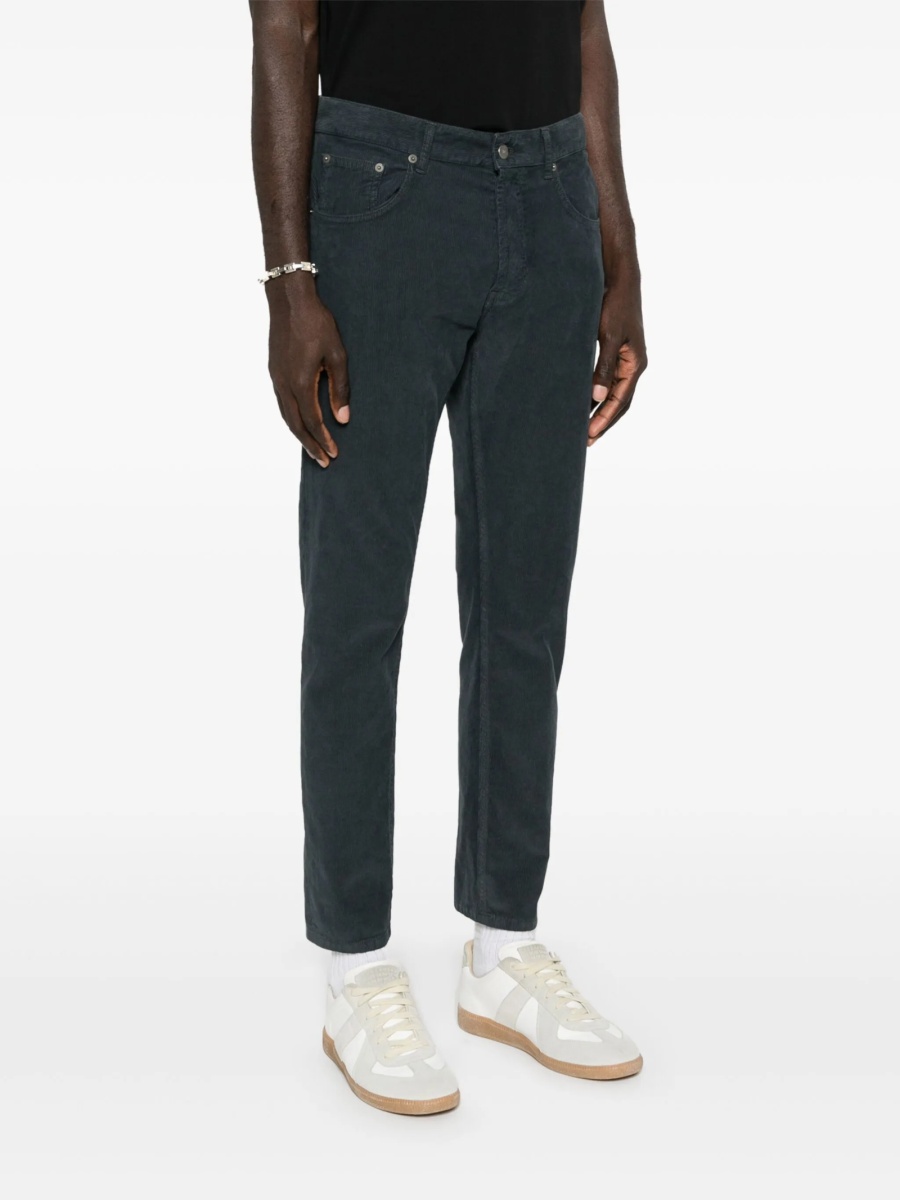 Pantaloni conici Dondup gri din bumbac si elastan - Img 3