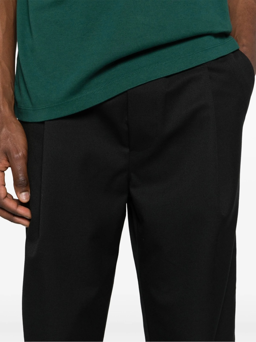 Pantaloni conici DRÔLE DE MONSIEUR negri din polyester si lana - Img 5