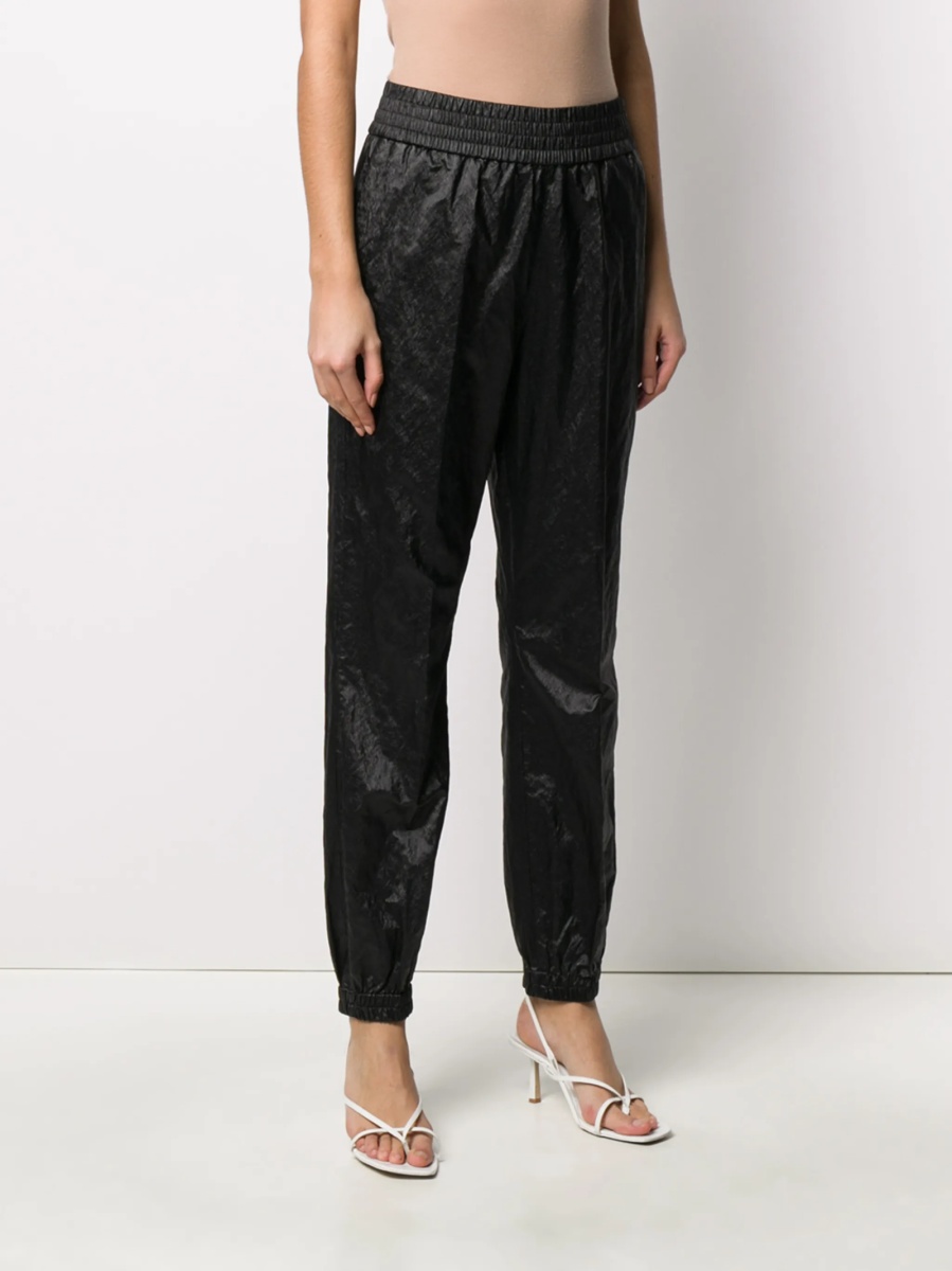 Pantaloni conici Fabiana Filippi negri din vascoza si fibre metalice - Img 3