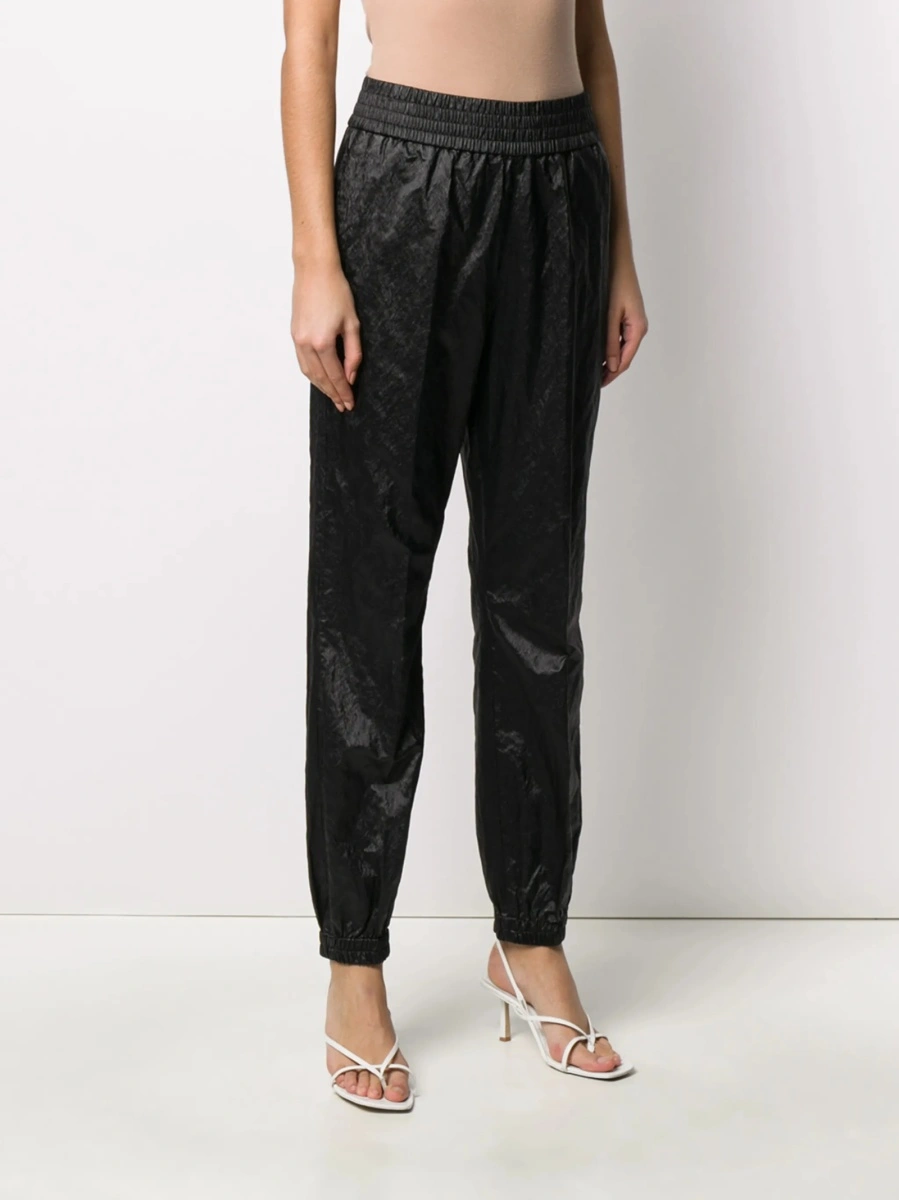 Pantaloni conici Fabiana Filippi negri din vascoza si fibre metalice - Img 3