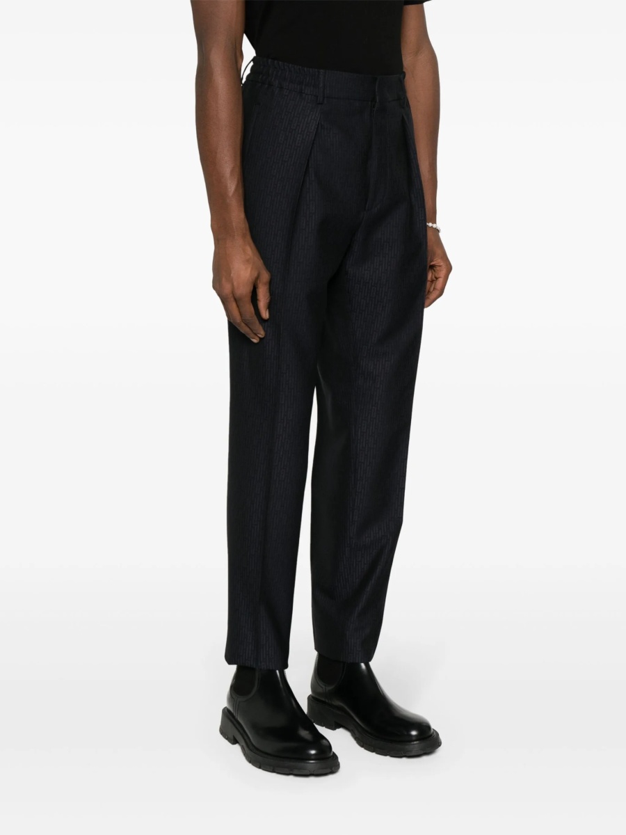 Pantaloni conici Fendi albastri din lana - Img 3