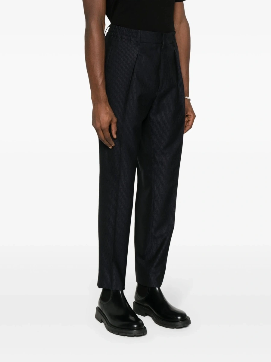 Pantaloni conici Fendi albastri din lana - Img 3