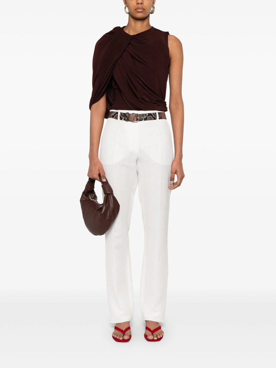 Pantaloni conici SPORTMAX albi - Img 2