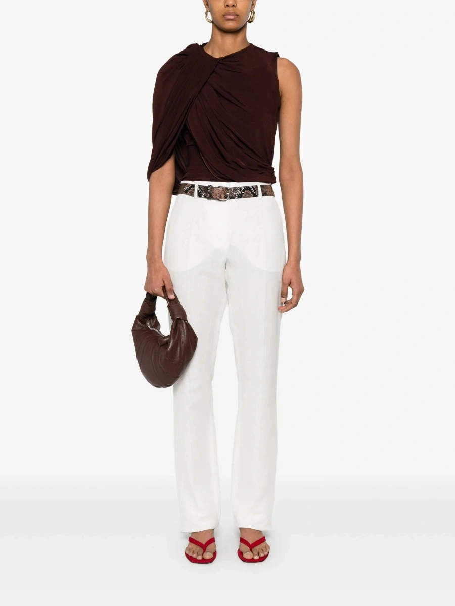 Pantaloni conici SPORTMAX albi - Img 2