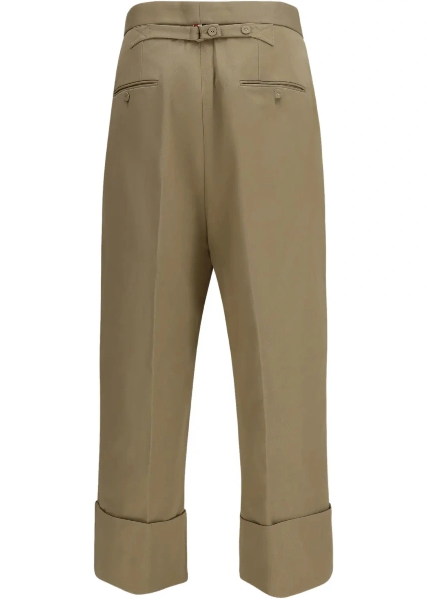 Pantaloni Cotton gabardine Pants with double pleats - Img 4