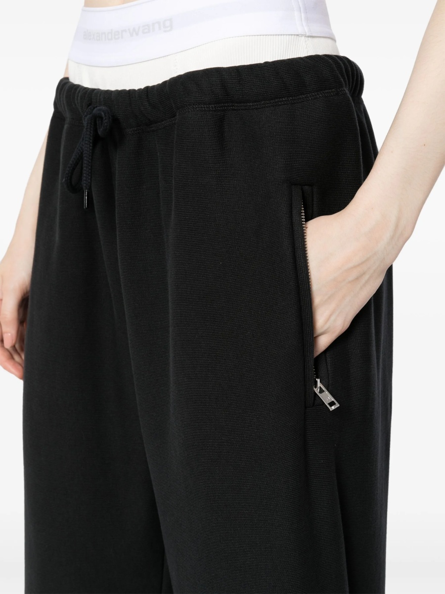 Pantaloni de trening Alexander Wang negri din bumbac - Img 5