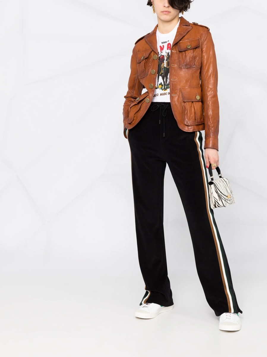 Pantaloni de trening DSQUARED2 negri din bumbac si modal - Img 2