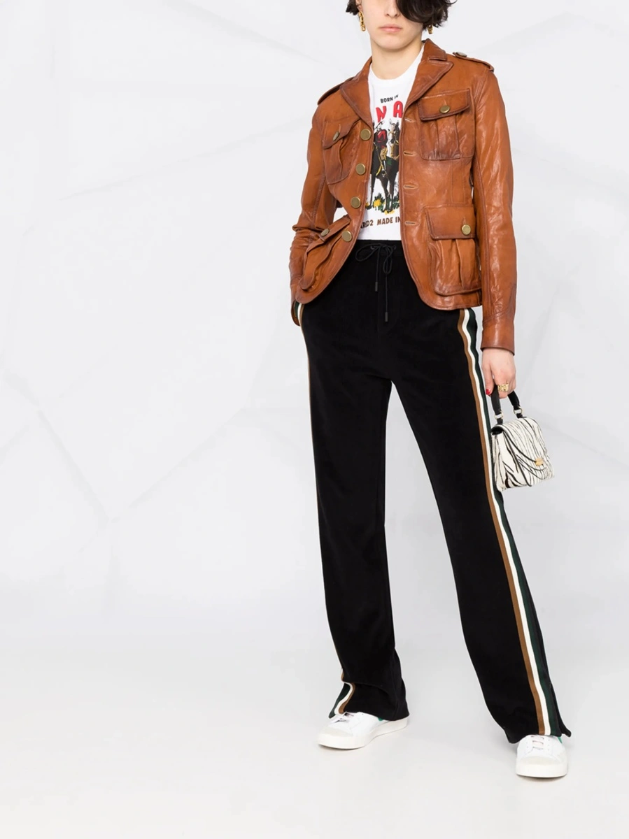Pantaloni de trening DSQUARED2 negri din bumbac si modal - Img 2