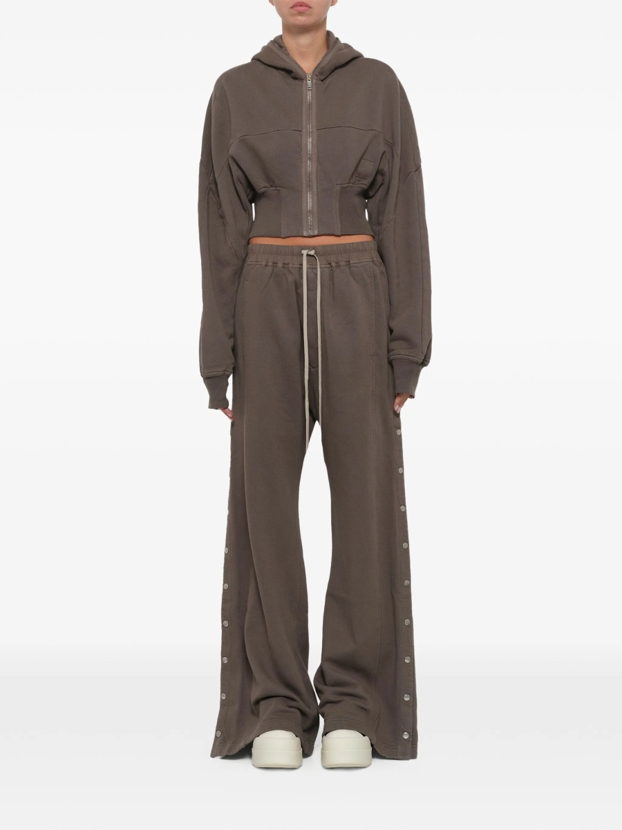 Pantaloni de trening Rick Owens maro din bumbac si polyester - Img 2