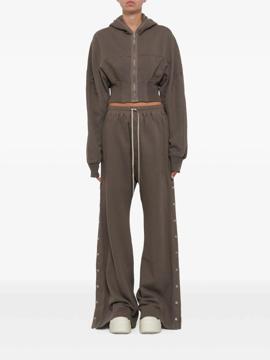 Pantaloni de trening Rick Owens maro din bumbac si polyester - Img 2