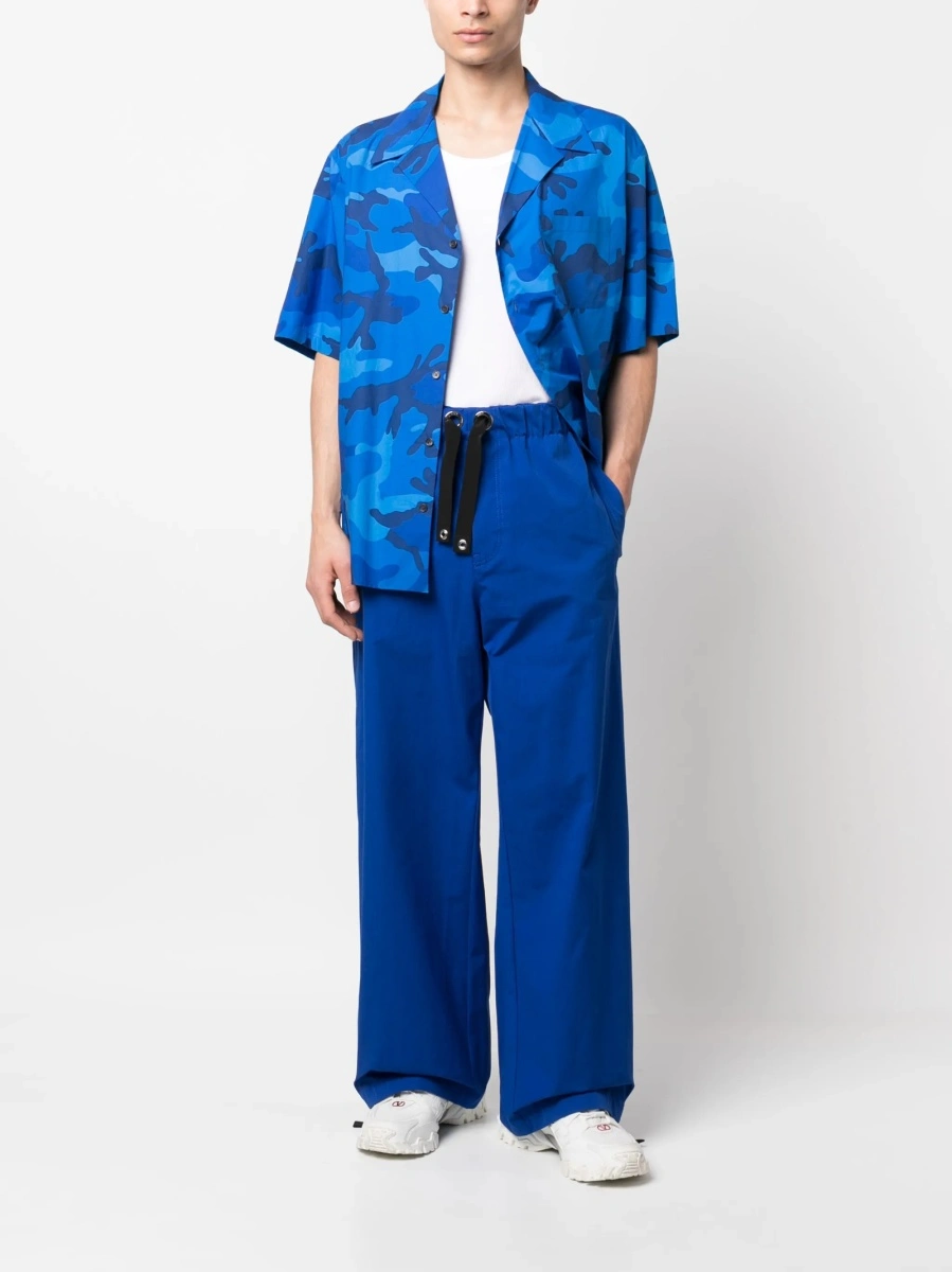 Pantaloni de trening Versace albastri din vascoza si bumbac - Img 2