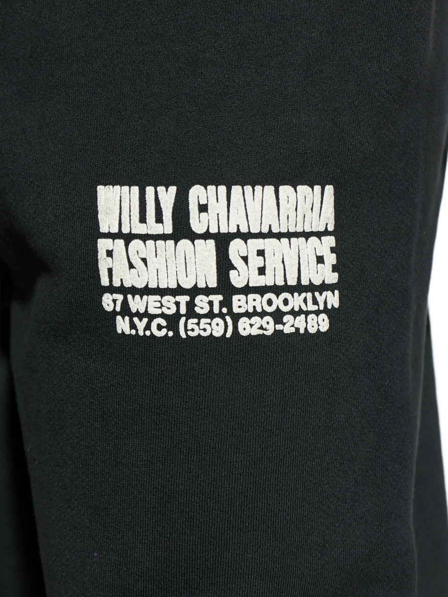 Pantaloni de trening Willy Chavarria negri din bumbac - Img 5
