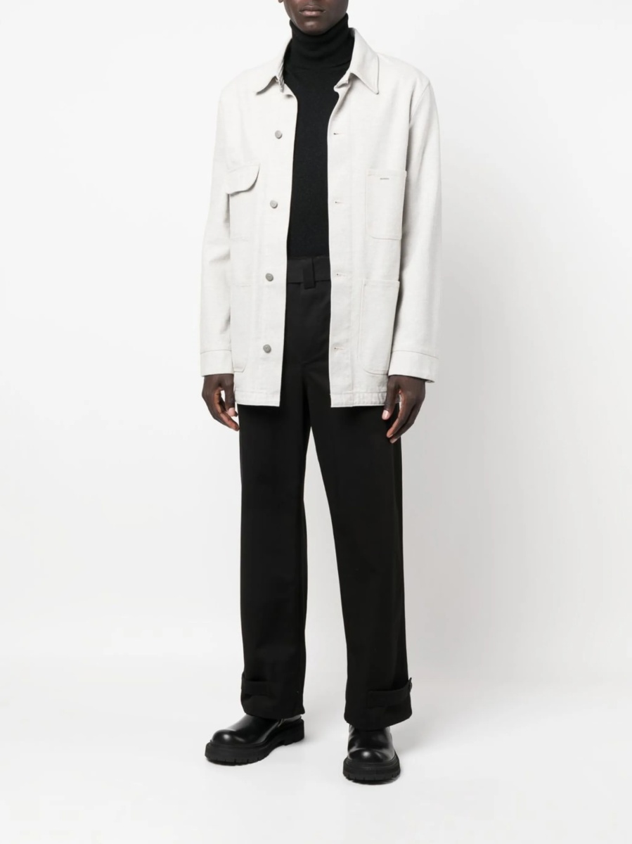 Pantaloni drepti Alexander McQueen negri din bumbac - Img 2