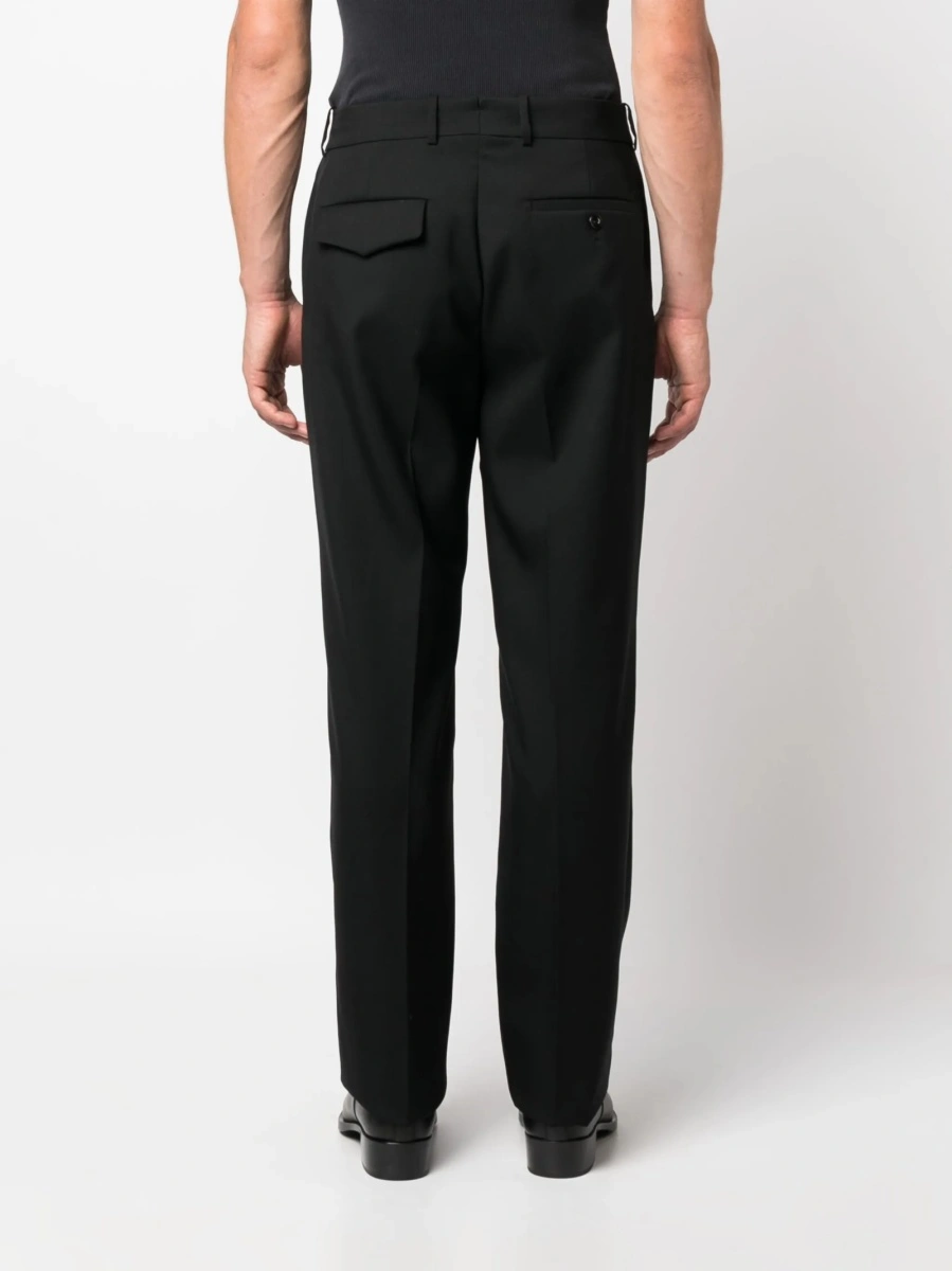 Pantaloni drepti Alexander McQueen negri din lana - Img 4