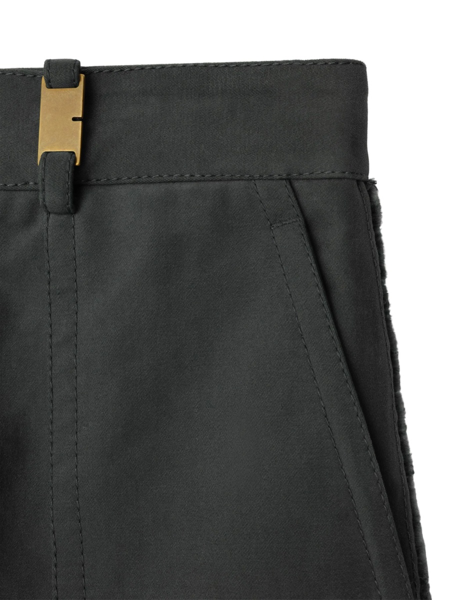 Pantaloni drepti Burberry gri din bumbac si poliamida - Img 3