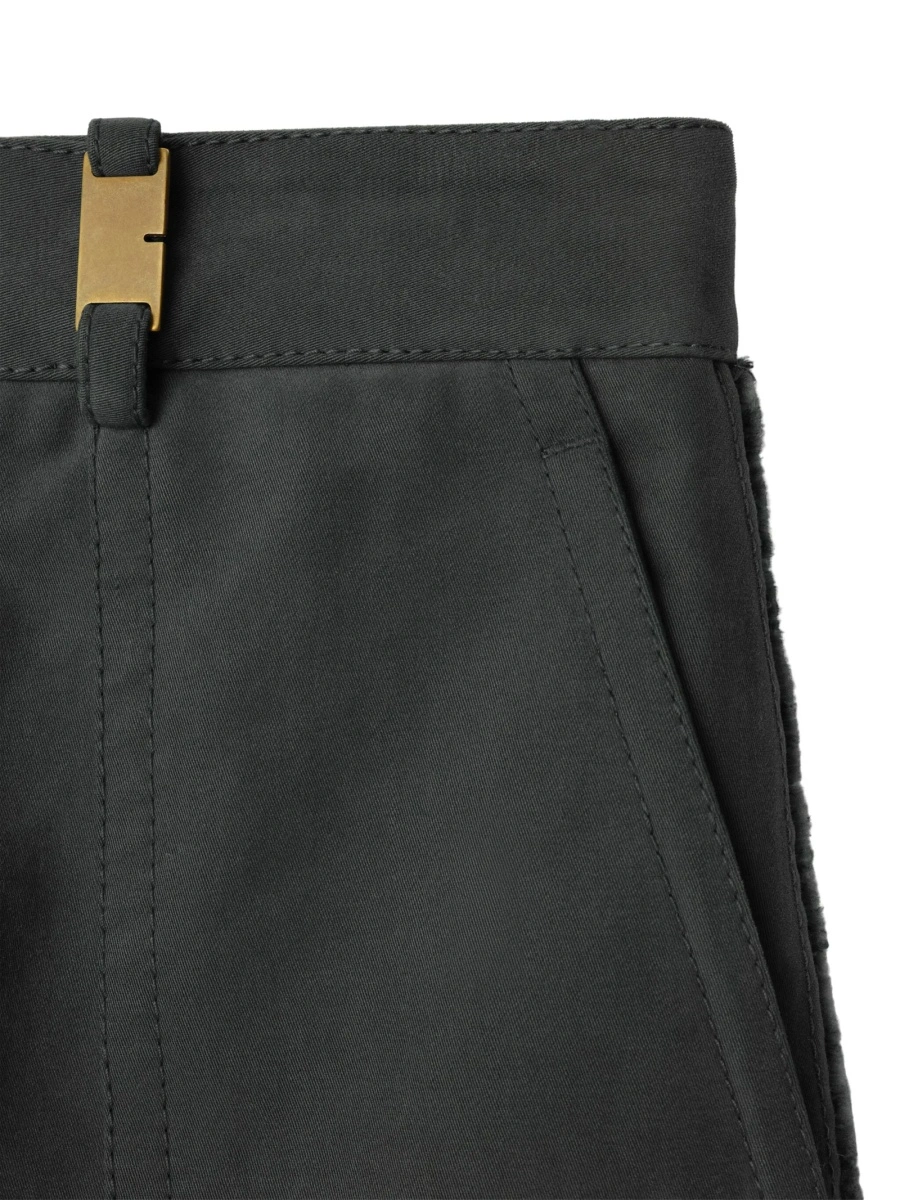 Pantaloni drepti Burberry gri din bumbac si poliamida - Img 3