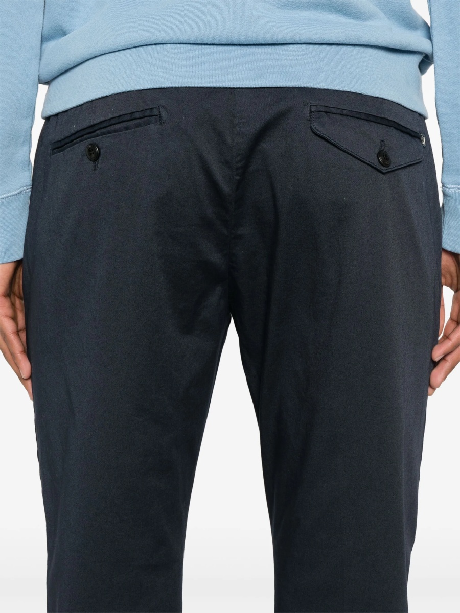 Pantaloni drepti Dondup albastri din bumbac si spandex/elastan - Img 5