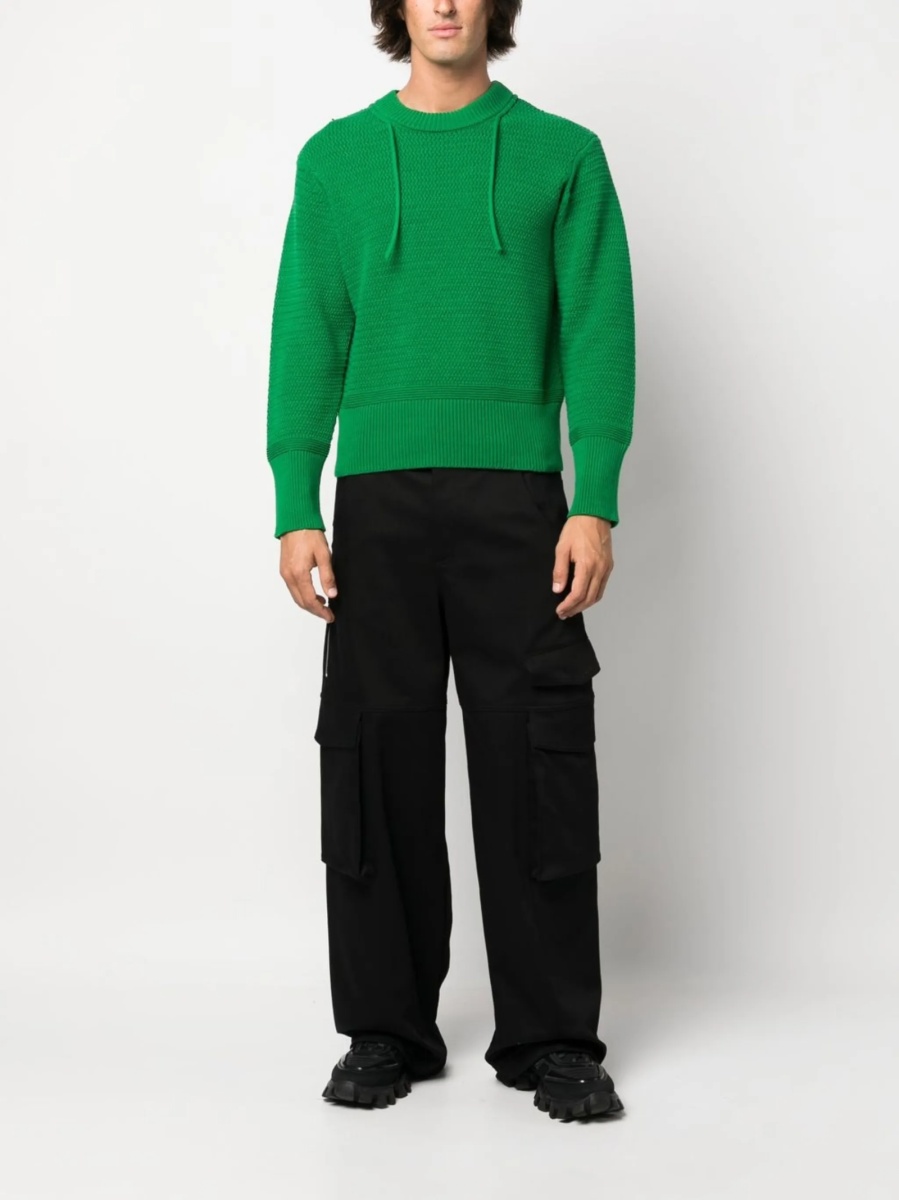Pantaloni drepti GCDS negri din spandex/elastan si bumbac - Img 2
