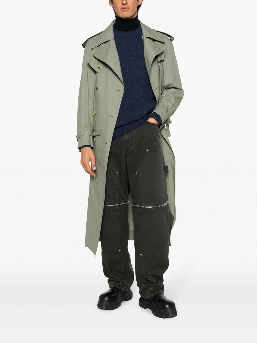 Pantaloni drepti Givenchy negri din bumbac - Img 2