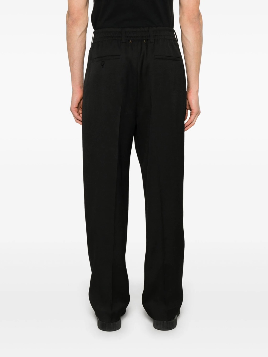 Pantaloni drepti Golden Goose negri din lana - Img 4